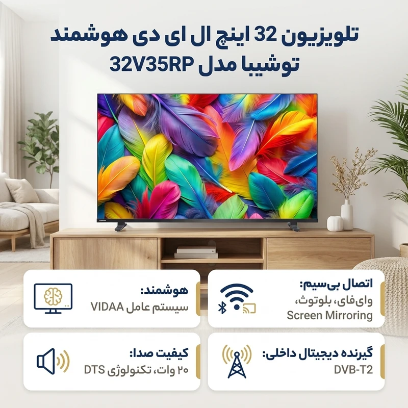 تلویزیون هوشمند توشیبا 32 اینچ مدل 32V35RP